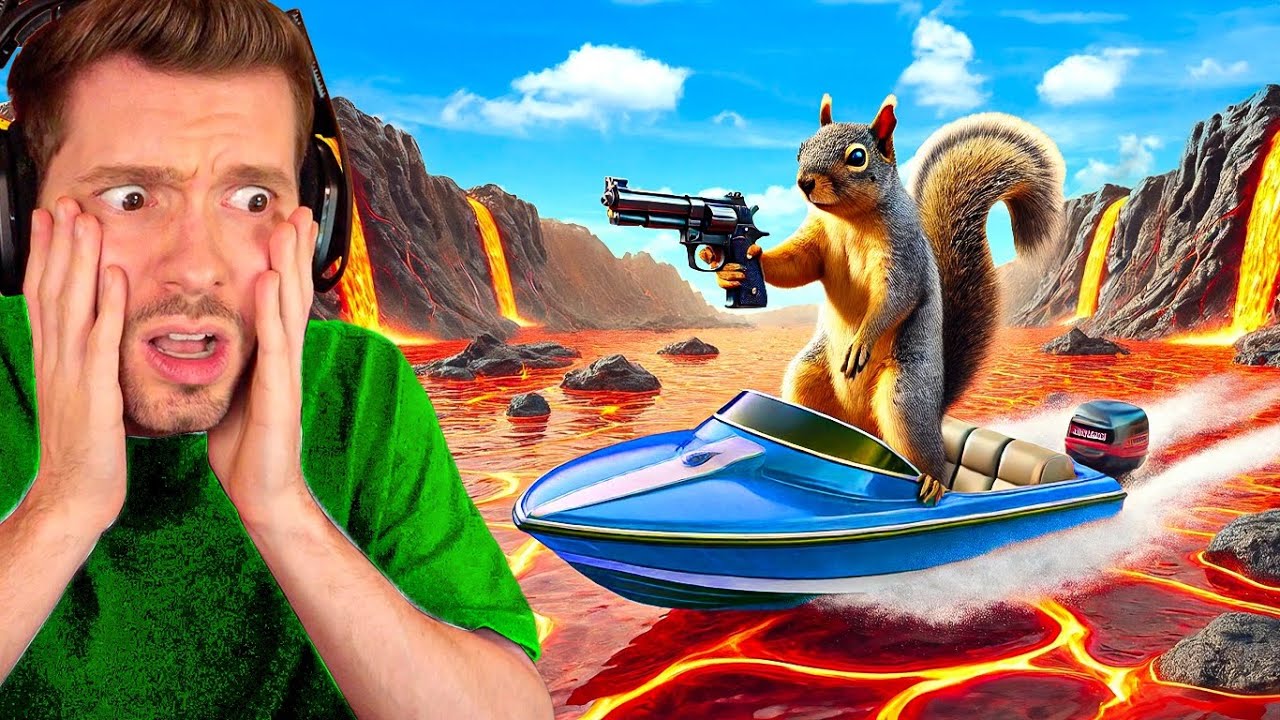 O ESQUILO fugindo de uma ONDA  no Squirrel with a gun!