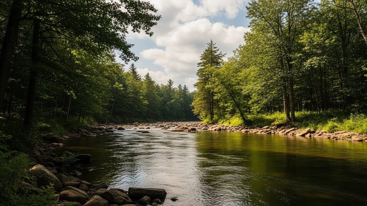 Gentle River in Forest 🌿🌊 Calm Nature Ambience for Meditation and Relaxation #2151