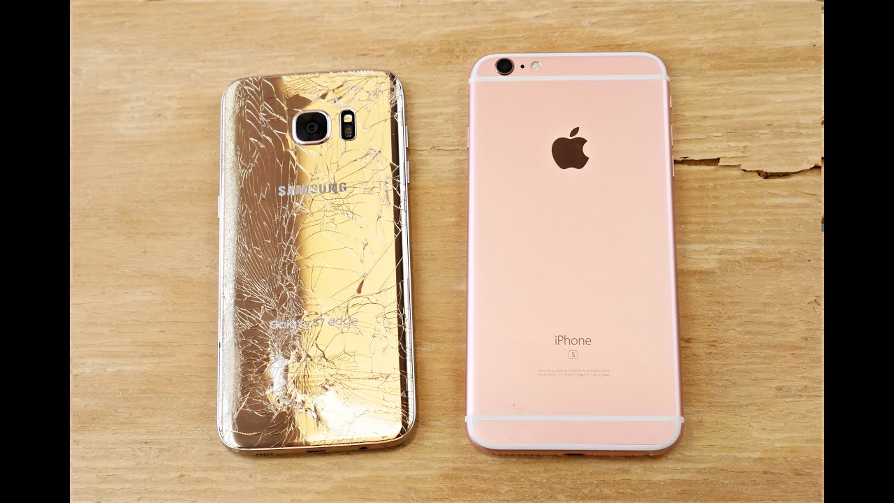 Samsung Galaxy S7 Edge vs iPhone 6S Plus Drop Test!