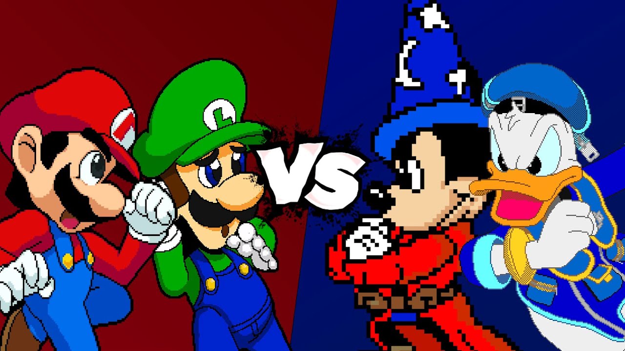 MUGEN Battle - Mario/Luigi vs Wizard Mickey Mouse/Donald Duck