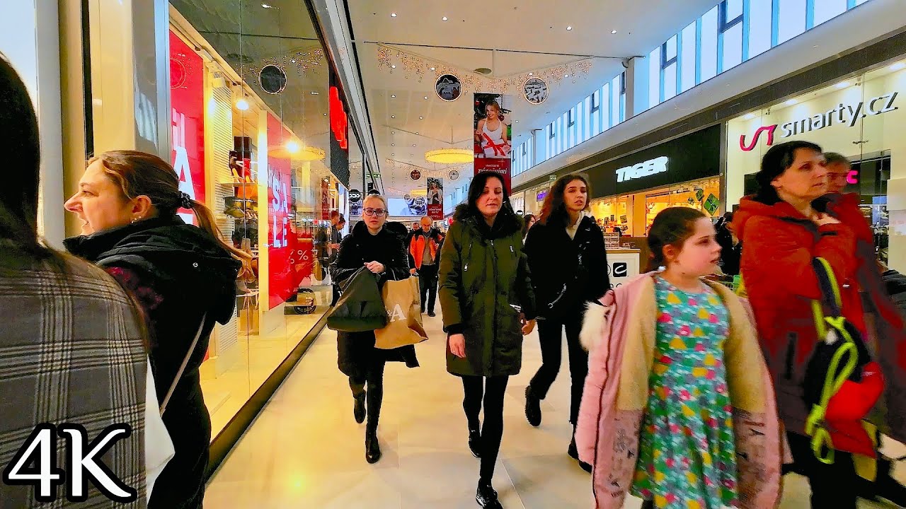 [4K HDR 60fps] Černý Most Shopping Center Walking Tour Prague,Czech Republic🇨🇿✌️
