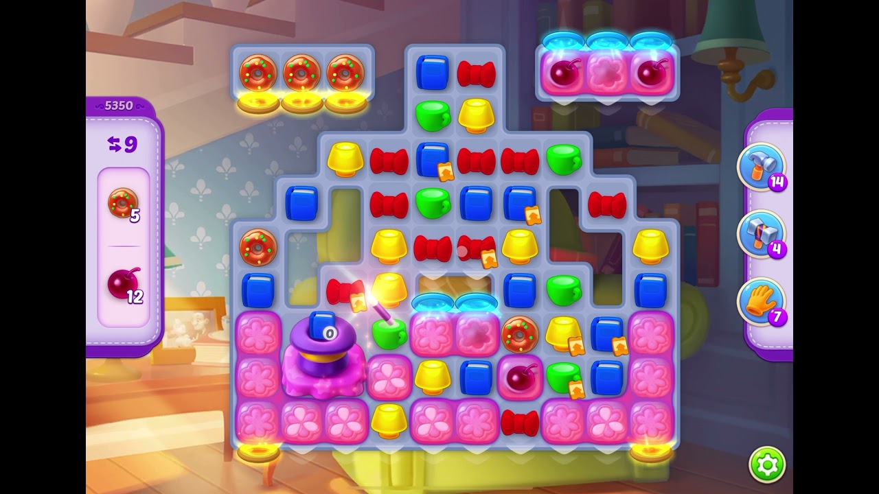 HomeScapes Level 5350 no boosters (14 moves)