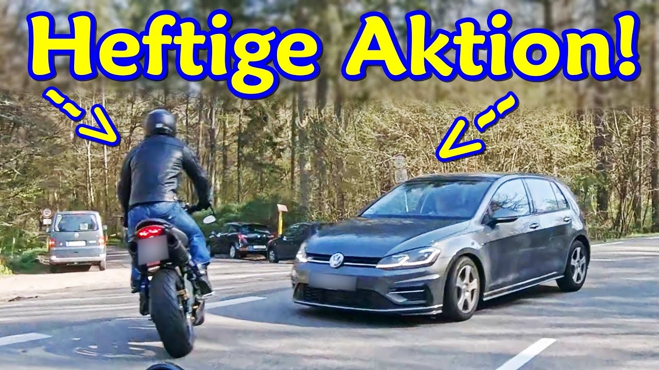 Motorrad fliegt aus Kurve, Geisterfahrer und heftige Vollbremsung| DDG Dashcam Germany | 