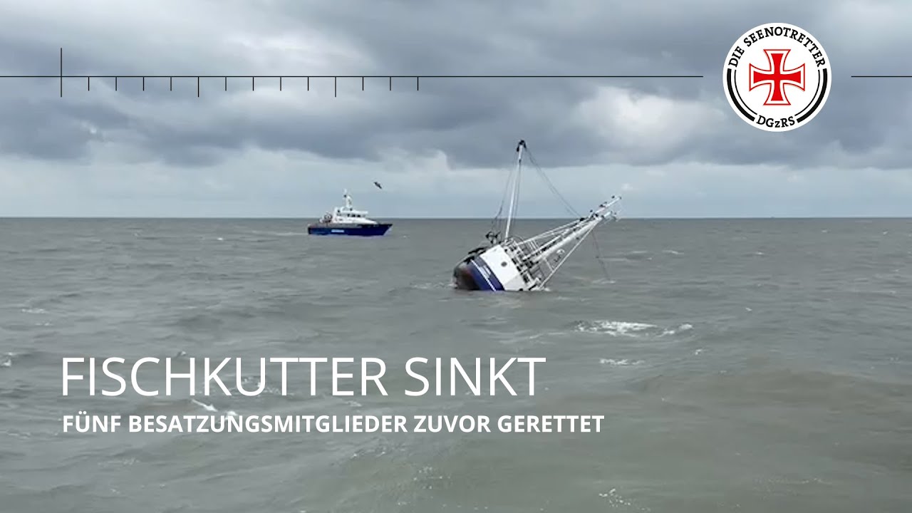 Fischkutter sinkt in der Elbmündung – fünf Besatzungsmitglieder zuvor gerettet