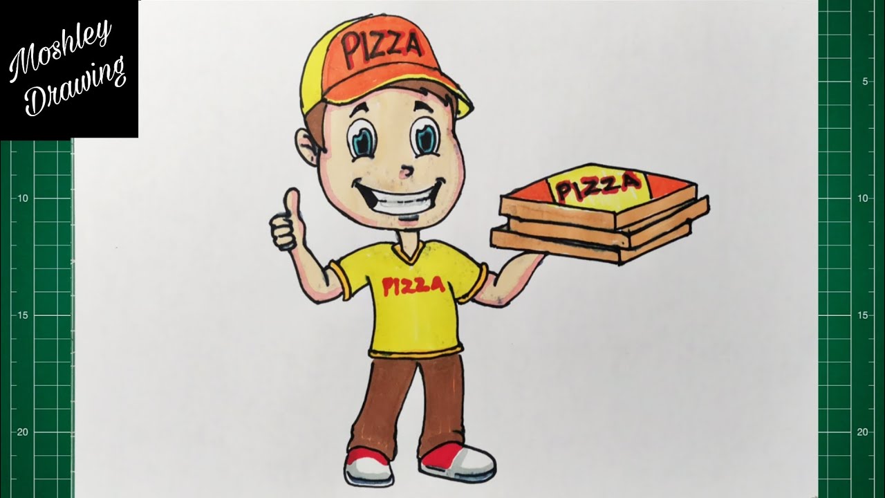 How to Draw Pizza Delivery Man