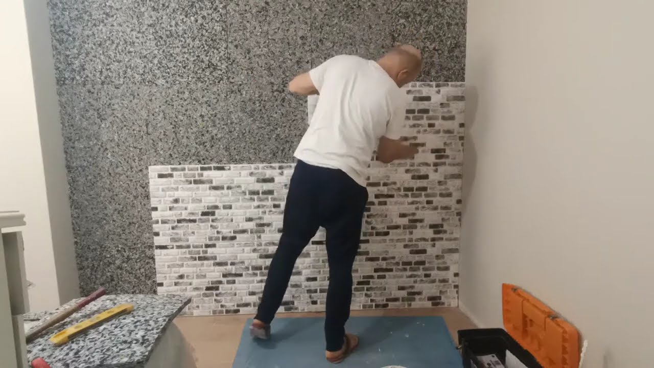 Ses yalıtımı & dekoratif tuğla desenli strafor köpük uygulaması 2. bölüm...