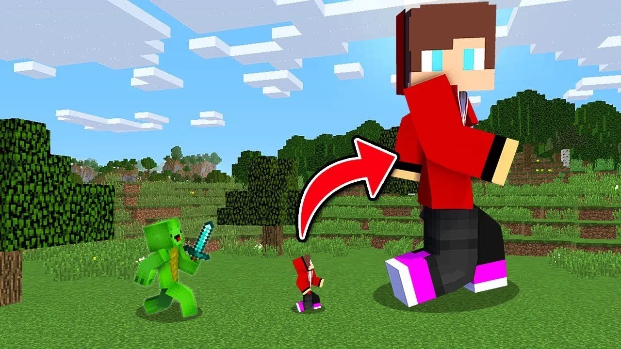 SPEEDRUN peque&ntilde;o y GIGANTE vs. el CAZADOR en Minecraft