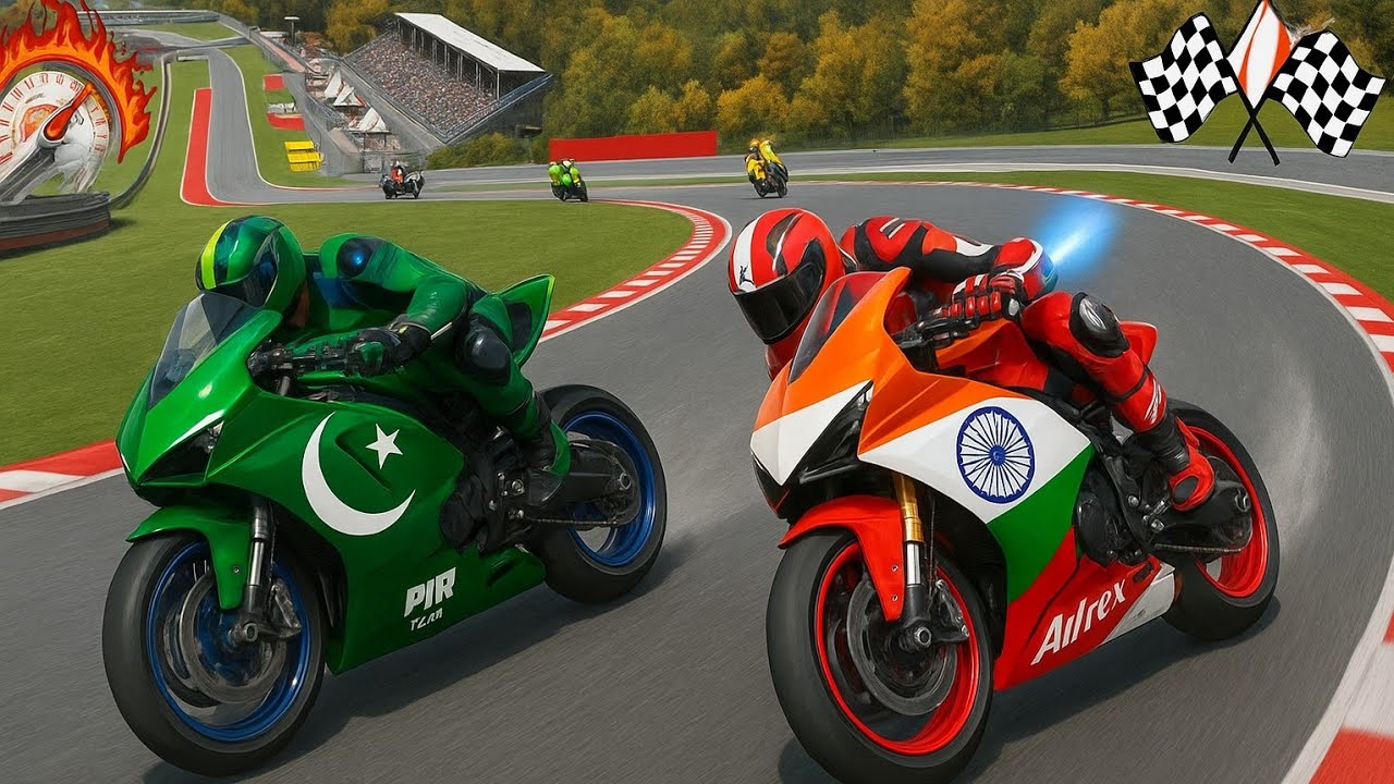 India vs Pakistan moto gt bike unexpected gameplay moto racing gaming russ rider 