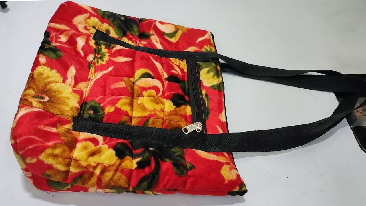 बचे हुए कपड़े के केवल एक पीस से बैग बनाएं/Handbag Making Just in 30 minutes From Half metre Fabric 