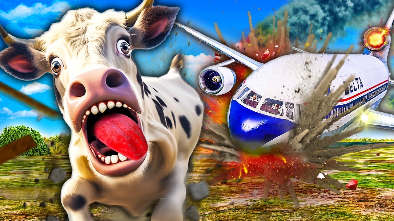 Airplane CRASHES into 1000 Cows! MOOOOO! (GTA 5)