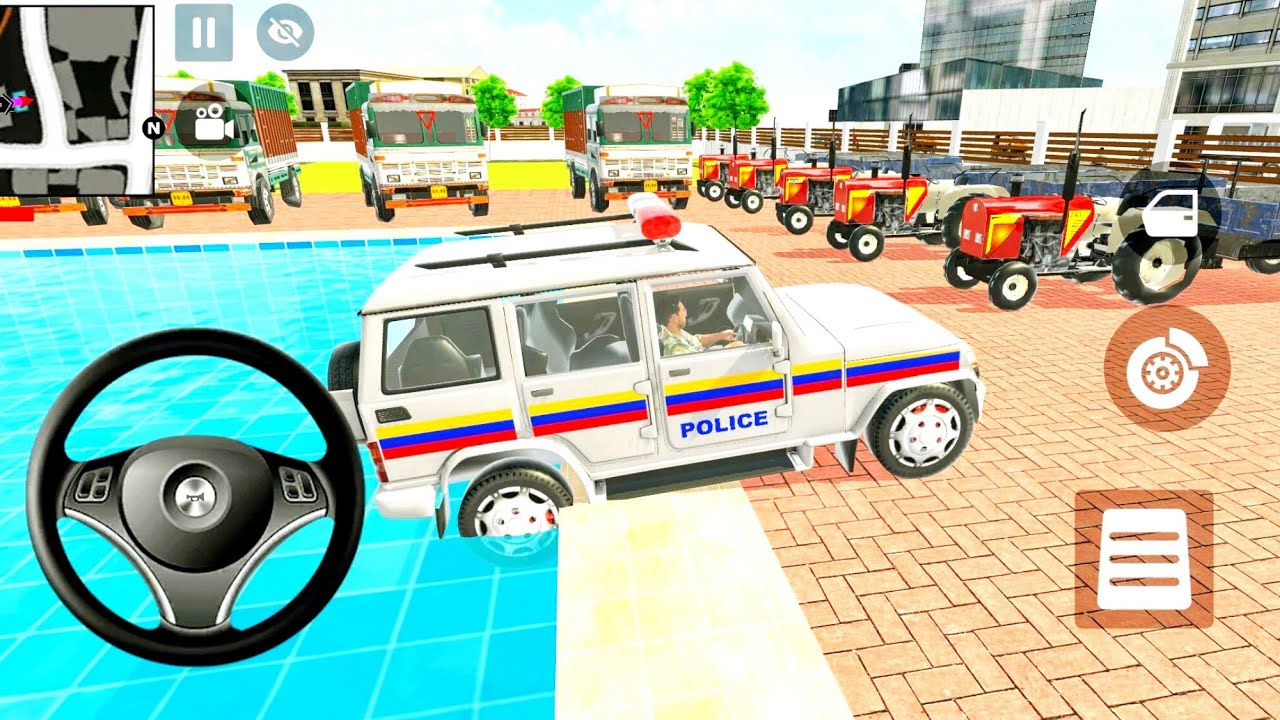 Car Bike Game Franklin Ordered An Indian Police Car and tractor or truck  the game With Lamborghini🚨