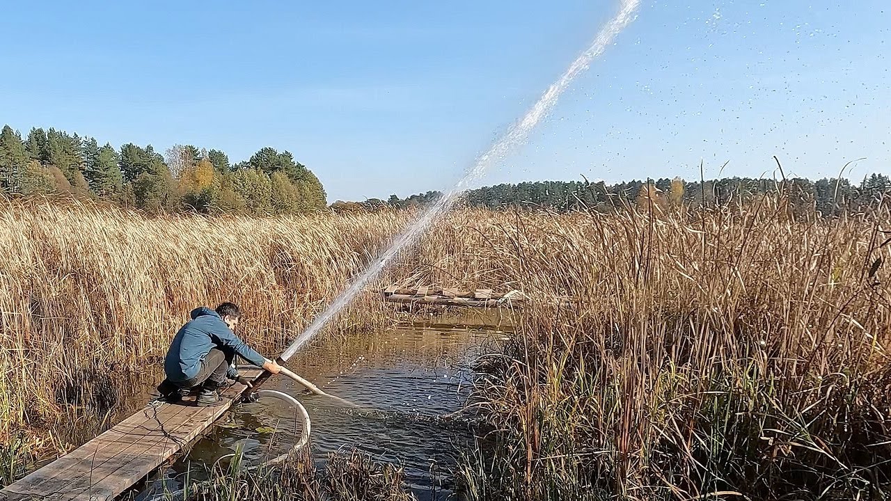 Новый эжектор, результат потрясающий. Углубил озеро