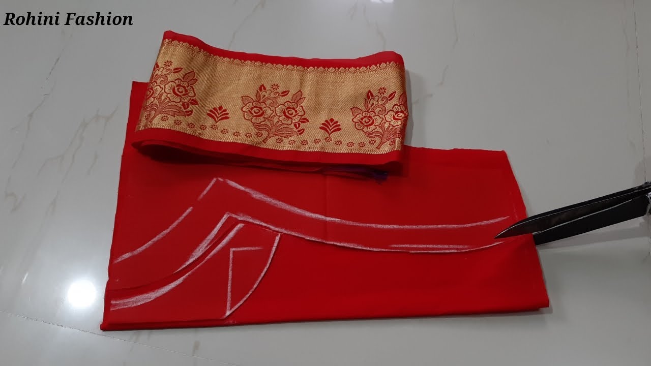 Designer patchwork blouse|Cutting and stitching back neck