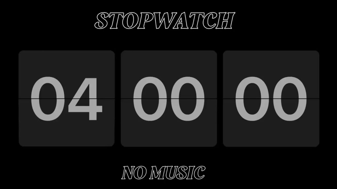 4 Hour Stopwatch Timer ⏱️ No Music | Clean Minimal Timer for Study, Work & Focus
