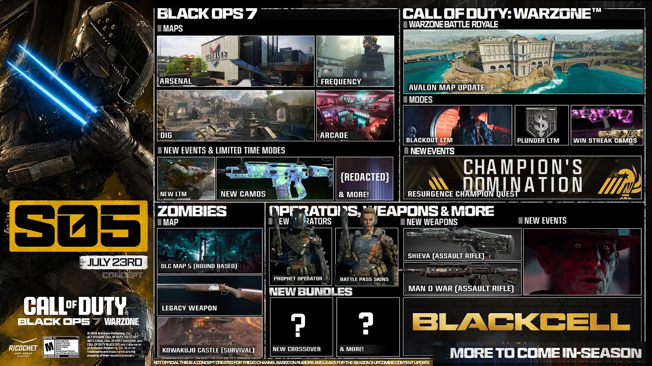 НОВАЯ Дорожная карта контентного обновления 5-го сезона Black Ops 7.. (РАННИЙ обзор, контент и ДР...