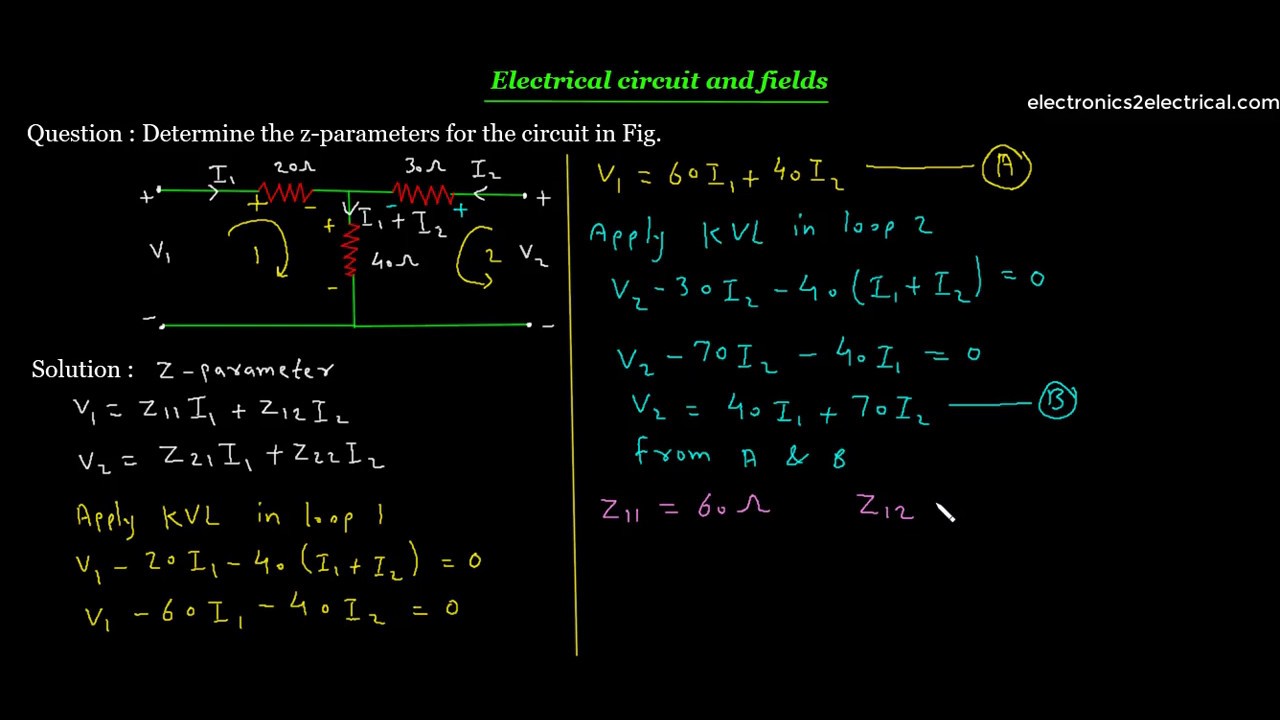 Z parameter example | Electrical Engineering
