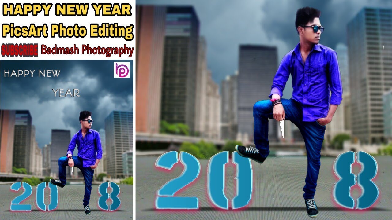 Happy New Year - 2018 Photo Editing Tutorial | PicsArt Best Manipulation Photo Editing