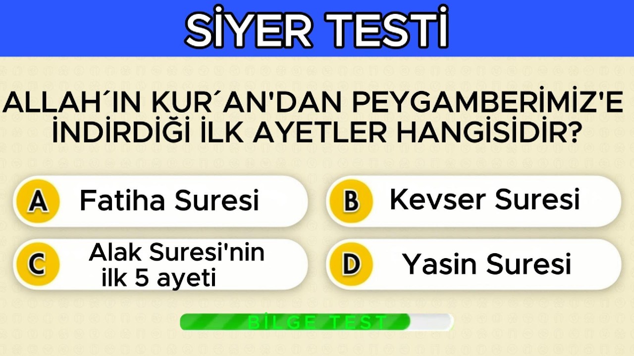 SİYER TESTİ | PEYGAMBERİMİZ İLE İLGİLİ 50 SORU
