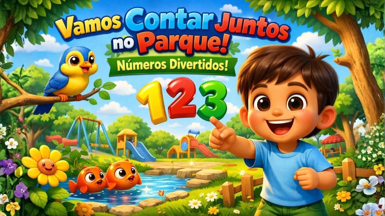 Vamos Contar Juntos no Parque | Números Divertidos para Crianças Pequenas | Música Infantil Animada