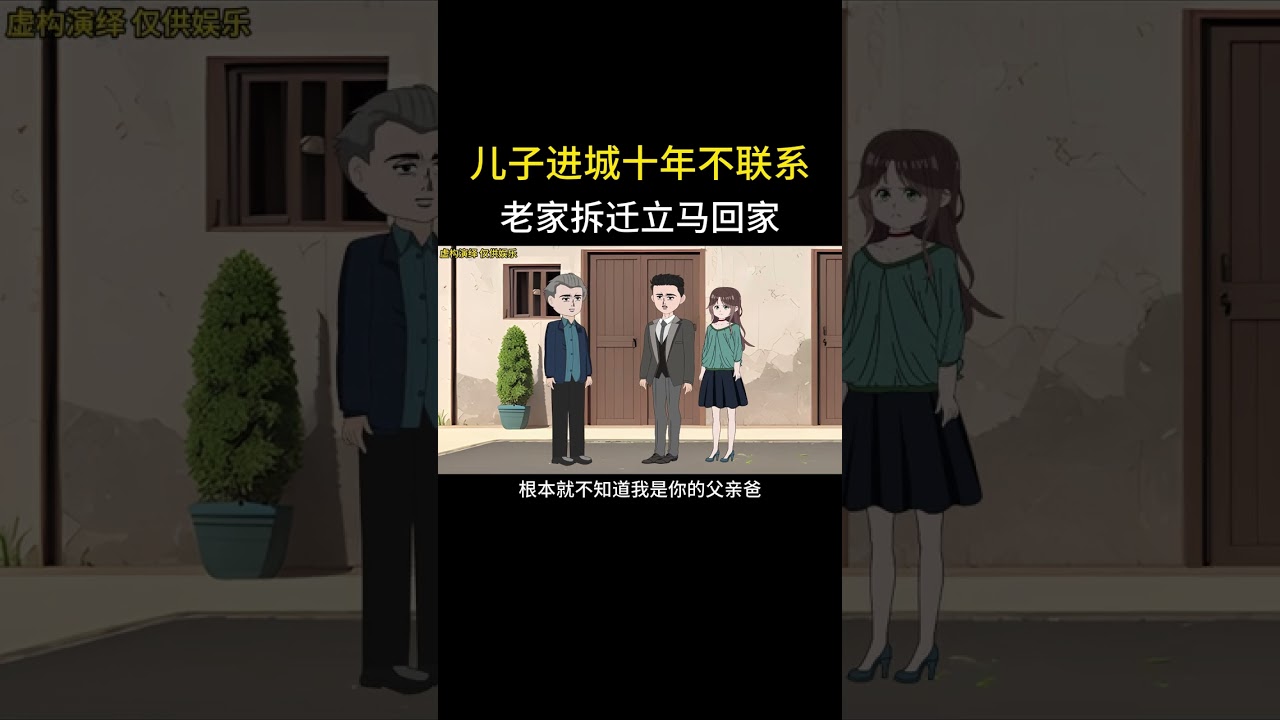 儿子进城十年不联系老家拆迁立马回家    #家庭情感动画故事#原创动画#婆媳关系#夫妻情感#情感故事