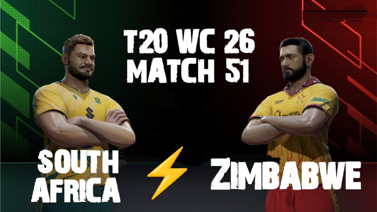 Cricket 26 T20 World Cup 2026 | 🔥South Africa Vs Zimbabwe Full Match Gameplay 🔥RSA Vs ZIM