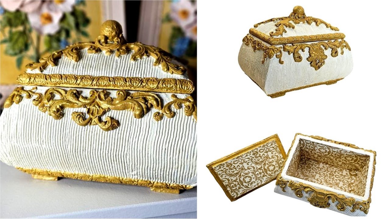 How to Make a Beautiful  Jewelry Box from Recycled Cardboard/Diy ideas