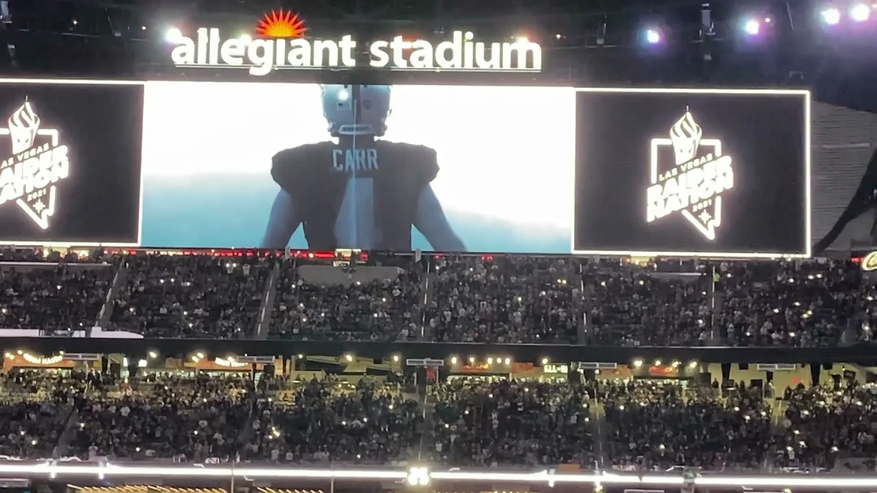Las Vegas Raiders LA Chargers Week 18 Pre-Game Entrance Hype Video & Announcement Allegiant Stadium