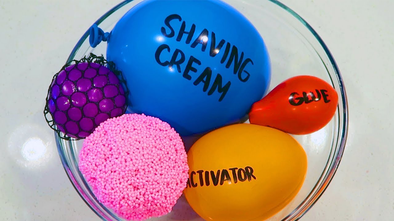 Making Slime with Balloons, Play Foam, & Slime Mesh Balls!