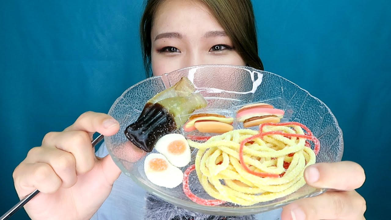 [Eng Sub][한국어 ASMR] 젤리로 식사하기 / Eating a meal of jellies