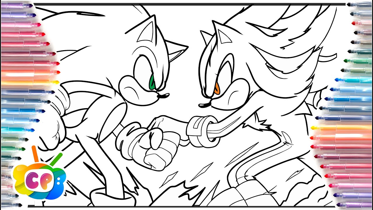 Sonic vs Shadow in movie Sonic 3 / How to draw Sonic 3 characters  /Sonic coloring pages