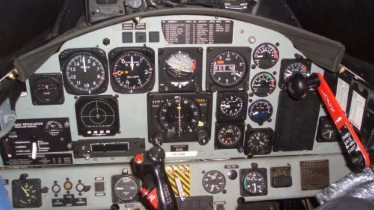 F104 Fighter Jet Cockpit -  Analog Instruments, Controls and Buttons - Flight Simulator - HAF Museum
