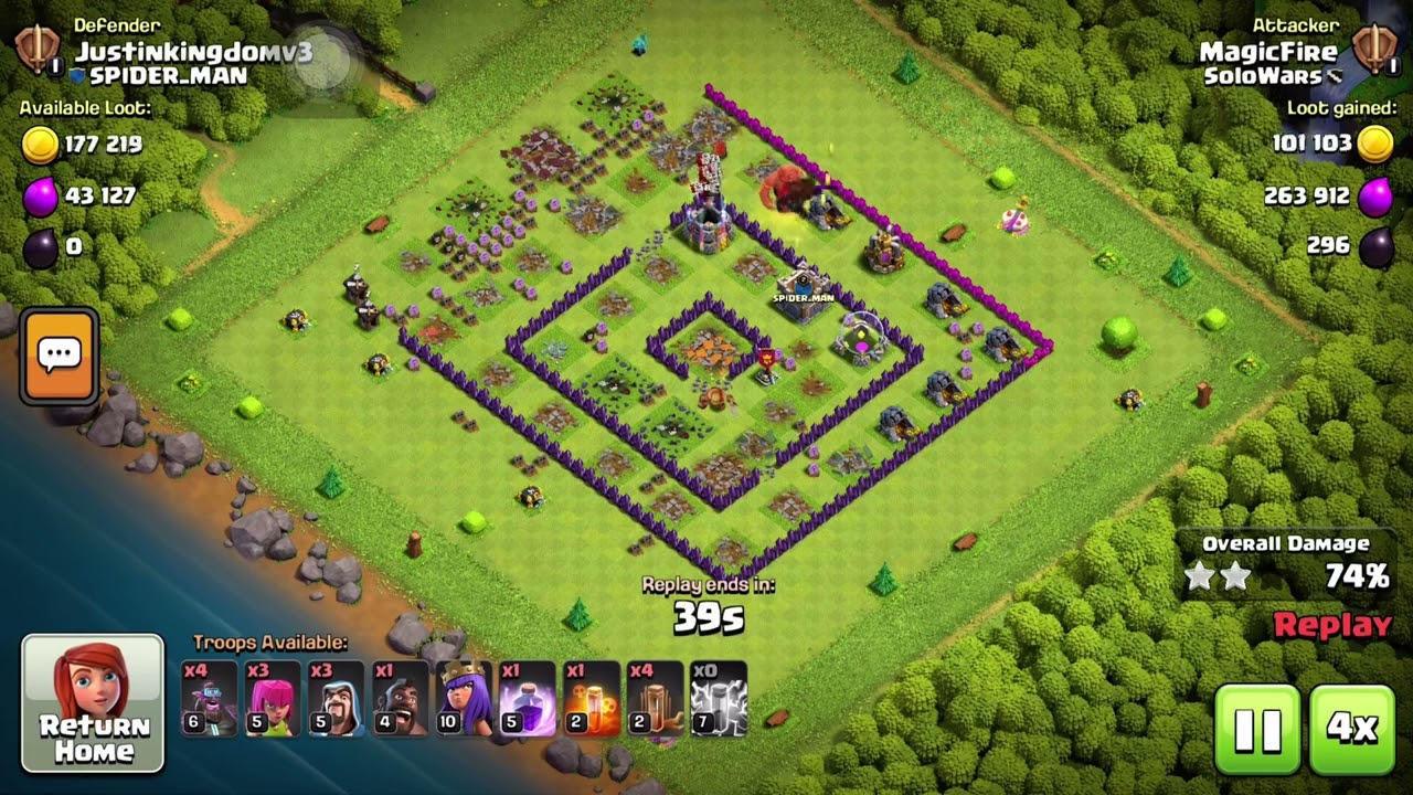 3 star with 1 lightning spell! Clash of Clans