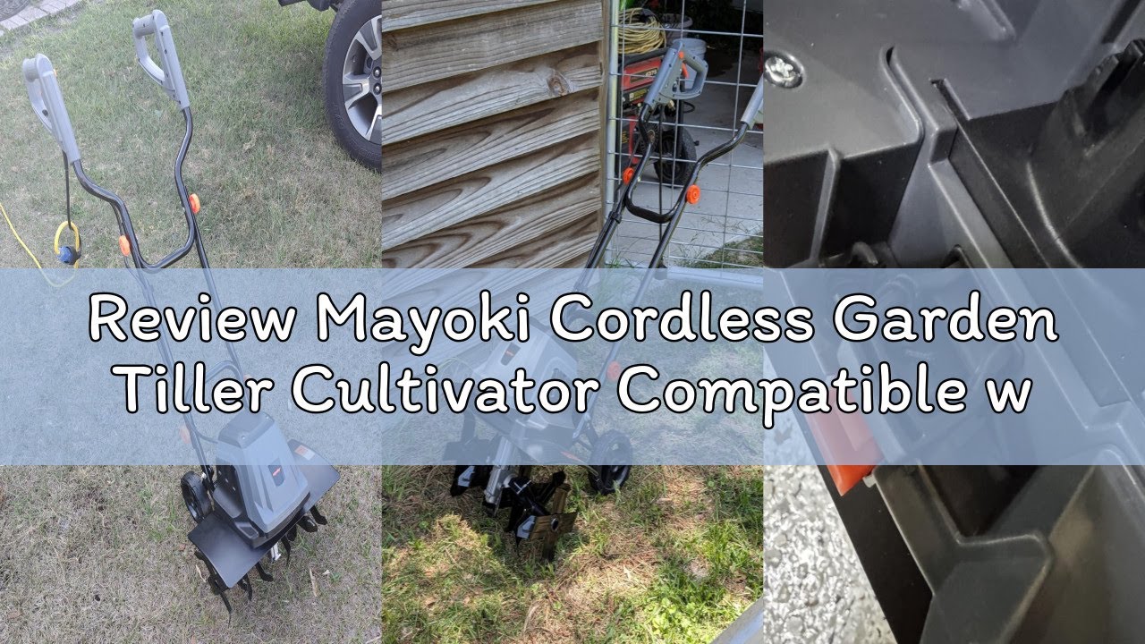Review Mayoki Cordless Garden Tiller Cultivator Compatible with Dewalt 20v Max Battery (Tool Bare) 1