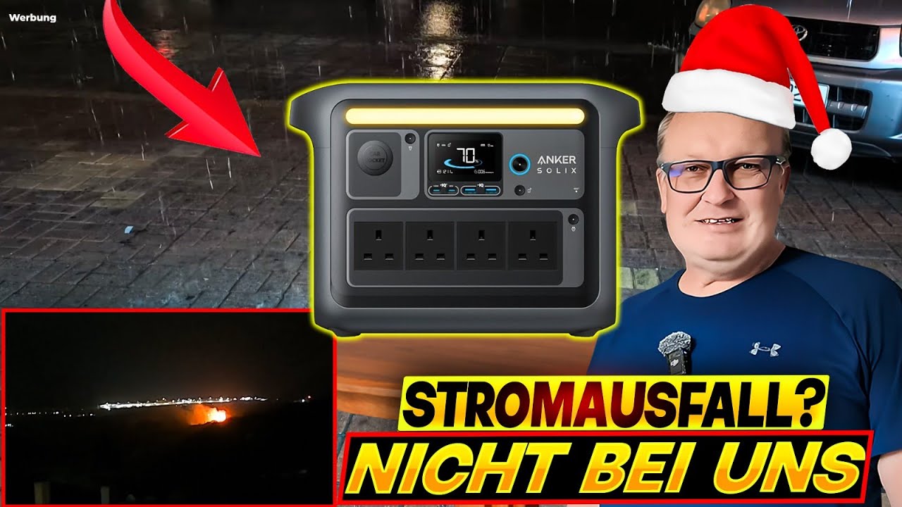 ⚡Stromausfall ⛈️Gewitter, Starkregen und Feuer! Anker Solix C1000