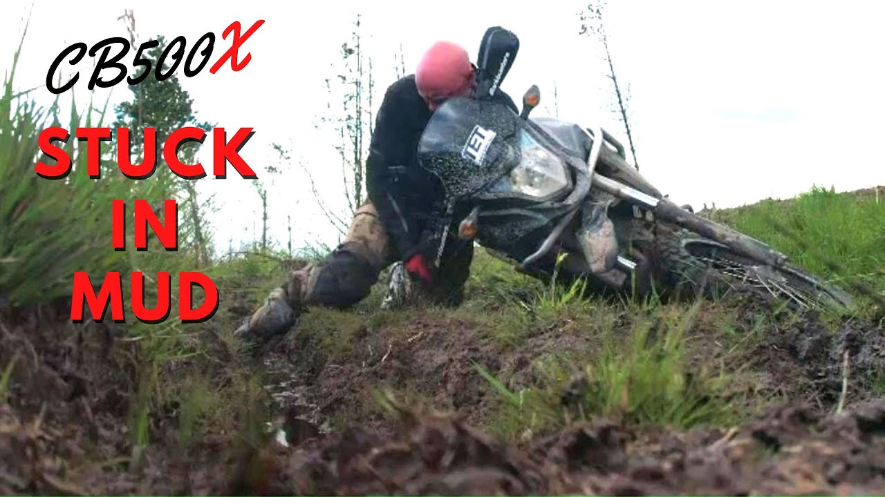 CB500X Off Road Stuck in Mud and Single Track