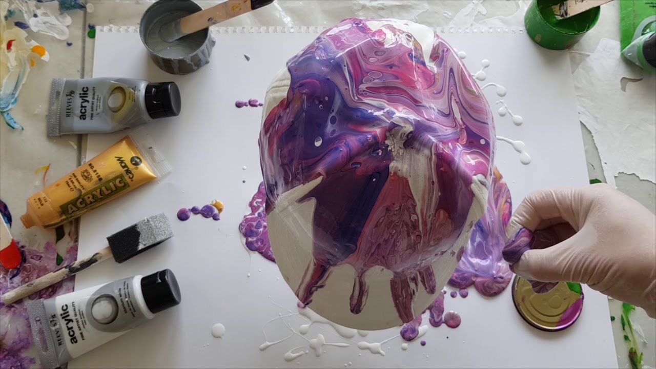 075 Acrylic Pour on Peaked Cap