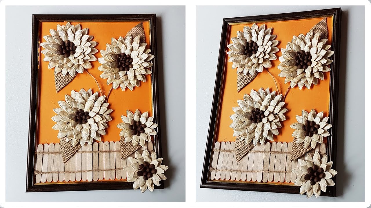 How to DIY Pumpkin Seeds Decoration Craft Tutorial | Как сделать декорацию из тыквенных семечек