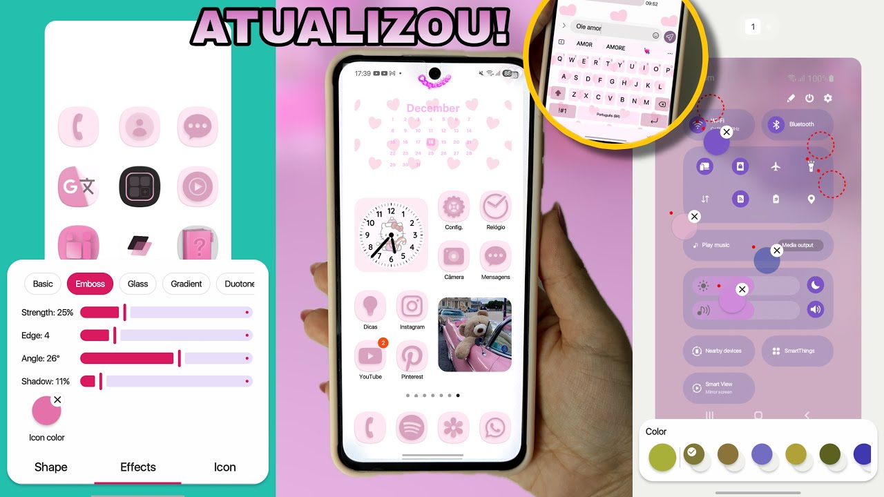 ATUALIZOU! NOVOS ÍCONES, CENTRAL E TECLADO NO SAMSUNG 