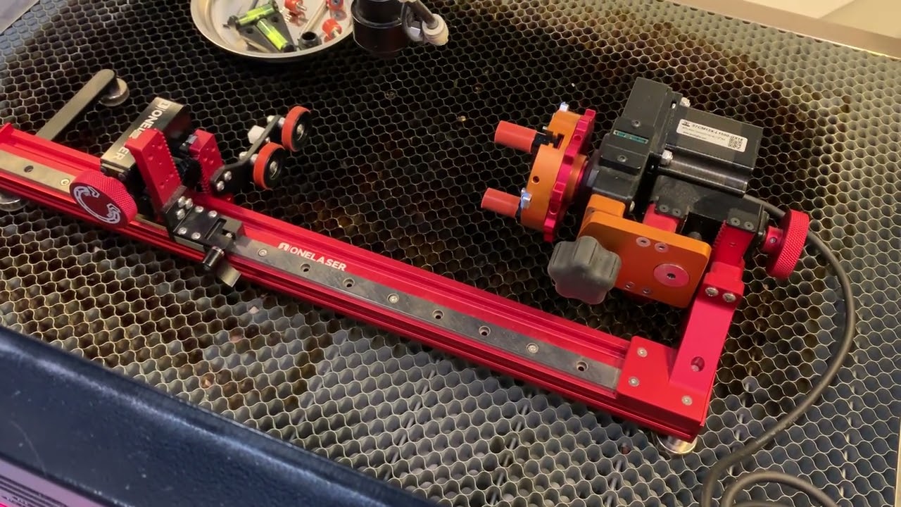 Setting the Y Axis for the PiBurn Grip 2 Rotary on the OneLaser Hydra CO2 Laser Machine