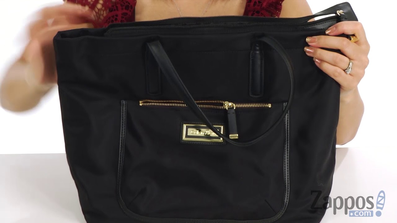 Calvin Klein Key Item Nylon Top Zip East/West Front Pocket Tote SKU: 9028671