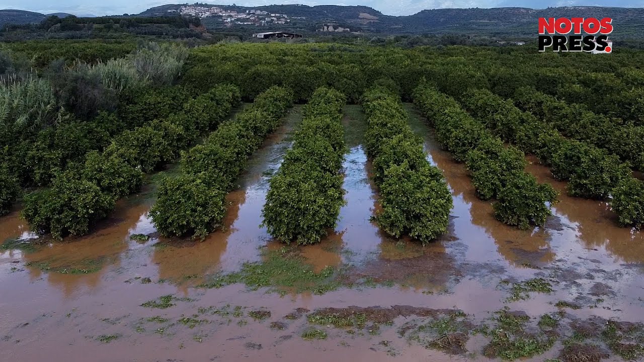 Δήμος Ευρώτα - Πλημμύρες και χαλάζι απο την κακοκαιρία 