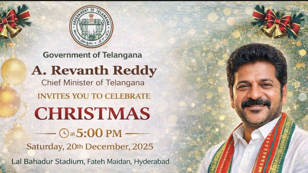 Telangana Government CHRISTMAS Celebrations 2025 | CM Revanth Reddy
