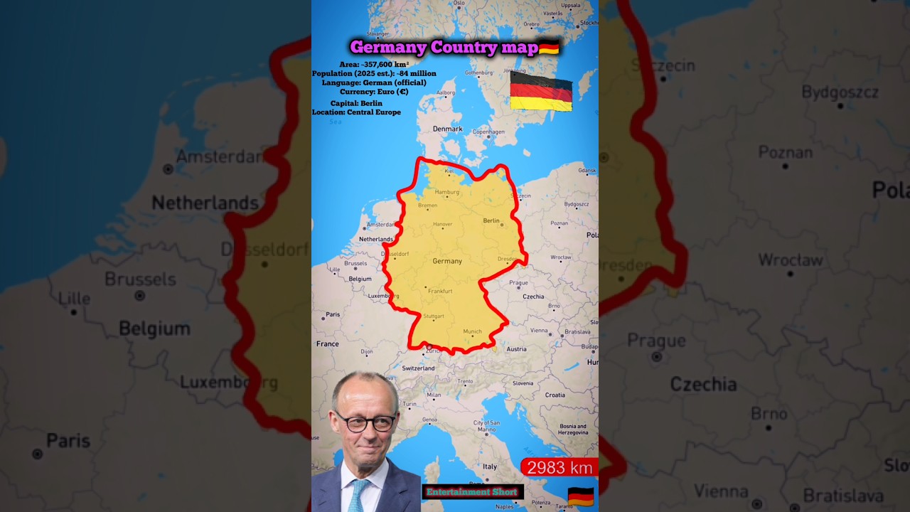 Germany Map 🇩🇪 Germany Country Population (2025 est.): ~84 million 