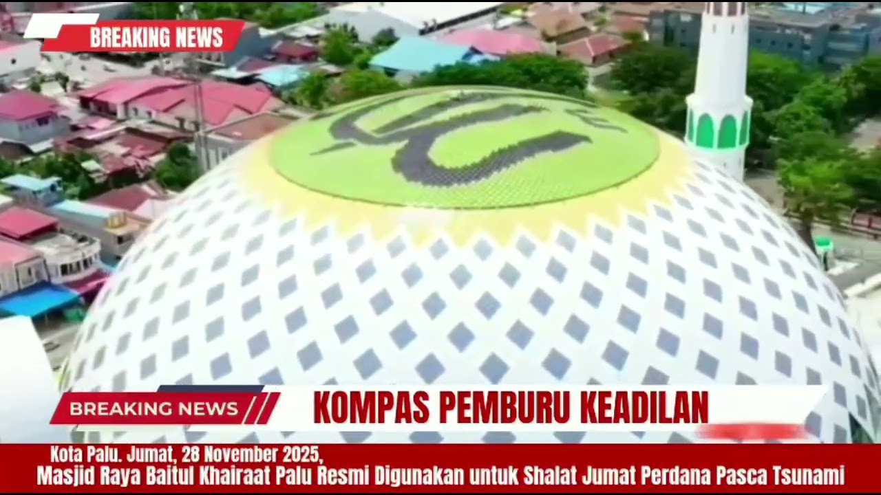Masjid Raya Baitul Khairaat Palu Resmi Digunakan untuk Shalat Jumat Perdana Pasca Tsunami