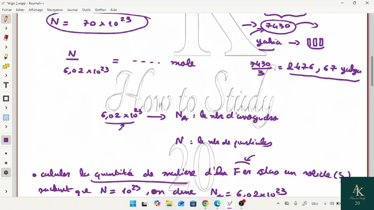 16-La mole, unité de quantité de matière partie 1 (Tronc commun)