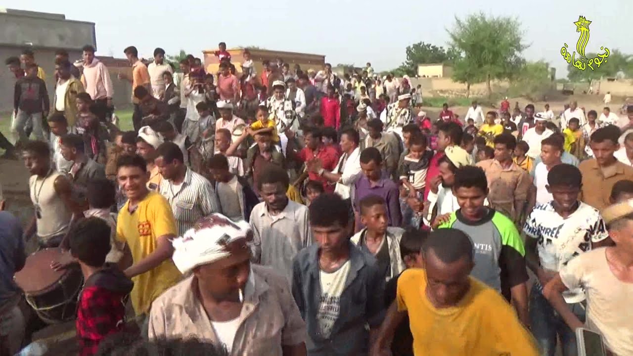 فلكلور شعبي لأبناء مناطق بلاد السلامة زف العريس بشير صباحي على فرس مع إيقاع الطبول والرقص إلى الكوشة