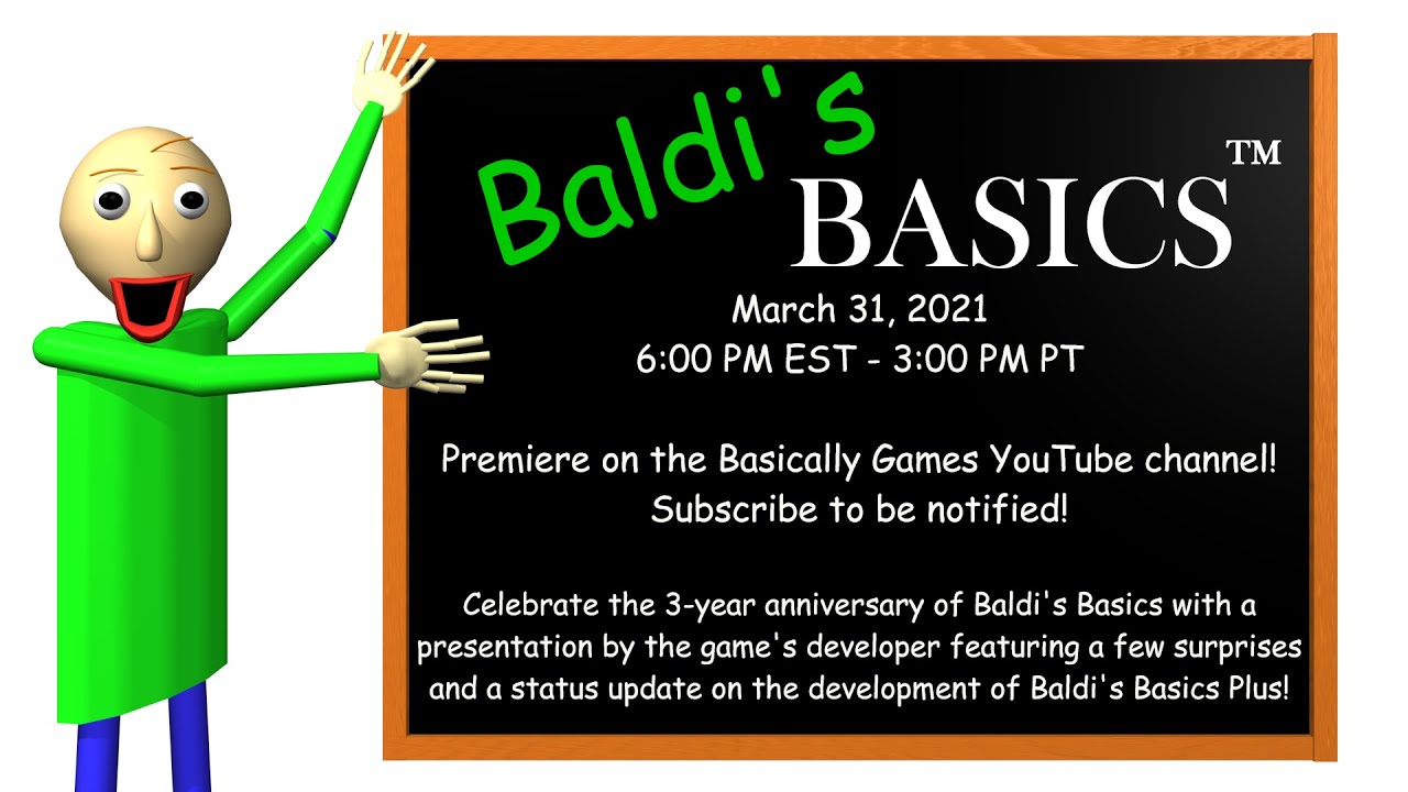Презентация к 3-летнему юбилею Baldi's Basics!