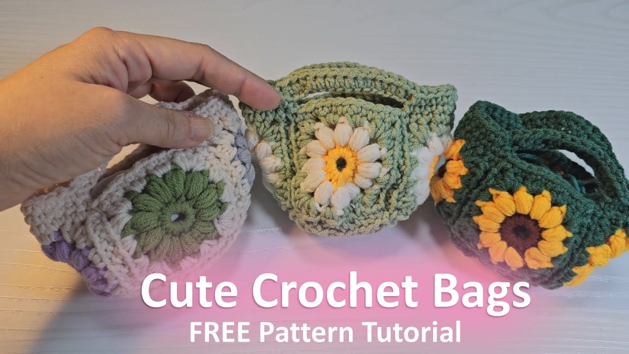 How To Crochet Cute Mini Tote Crochet Bags - Easy Free Crochet Pattern Tutorial For Beginners