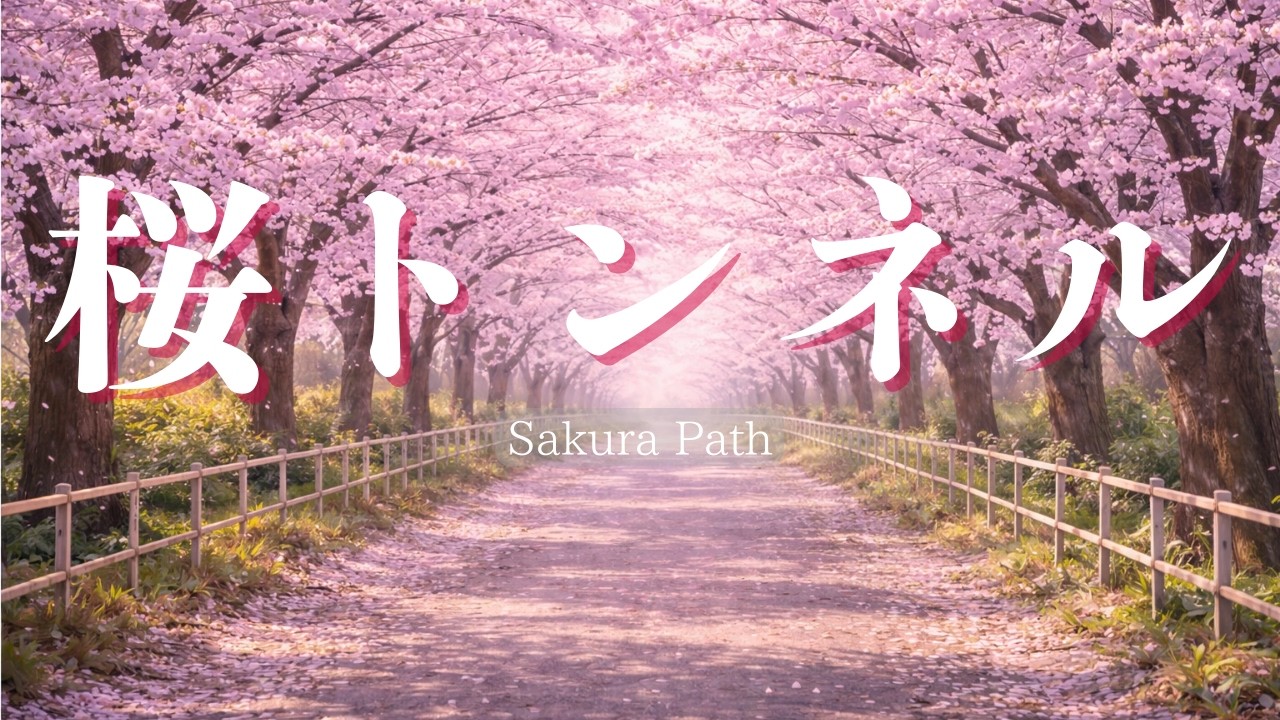 【作業用BGM】満開の桜トンネル｜Sakura Path｜集中・勉強・読書｜歌なし｜Window 33