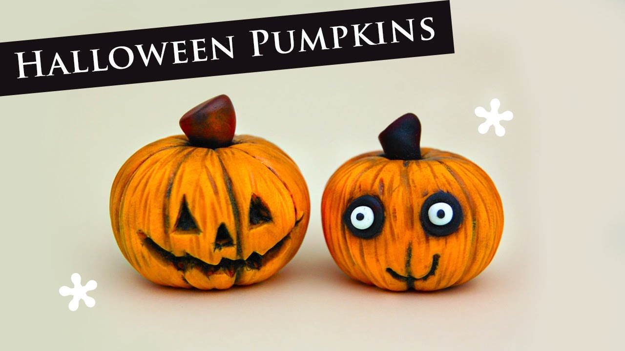 DIY HALLOWEEN PUMPKINS Polymer Clay Tutorial - 2 Designs! Halloween Jack o'Lanterns